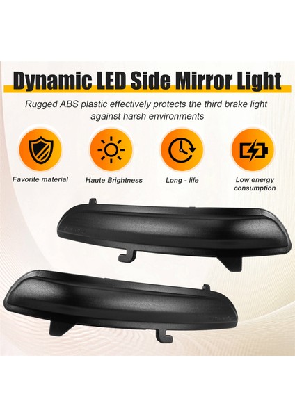 Peugeot 208 2008 2012-2020 Citroen C3 Siyah Için Dinamik LED Yan Ayna Sinyal Lambası Akan Işık (Yurt Dışından)