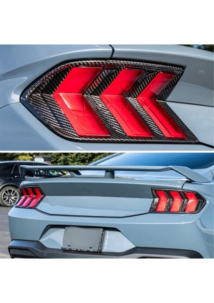 Ford Mustang S650 Gt Dark Horse Ecoboost Gt 2024 2025 Karbon Fiber Aksesuarlar Için Araç Arka Stop Lambası Kapağı Döşemesi (Yurt Dışından)