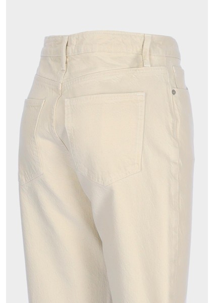 Ekru Yüksek Bel Slim Fit Patı Fermuarlı Paçası Kesikli Jean Pantolon C 5529-005 modelleri