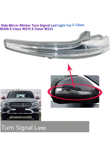 1 Çift Yan Dikiz Aynası Dönüş Sinyal Lambası Gösterge Lambası Mercedes-Benz W213 W205 W222A0999060801 A0999060701 (Yurt Dışından)