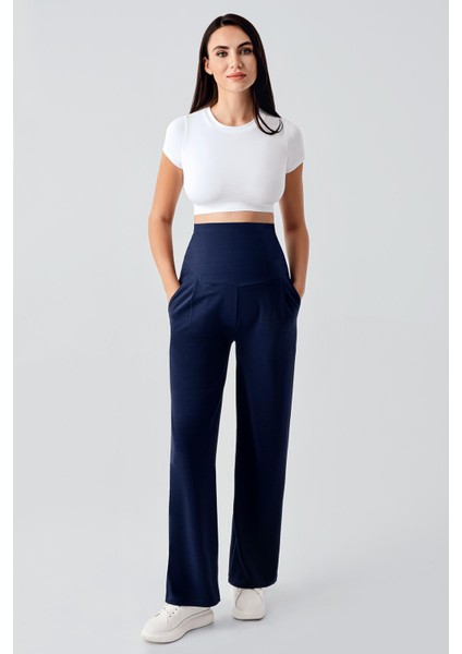 Ayarlanabilir Yüksek Bel Esnek Hamile Palazzo Pantolon PLZ01