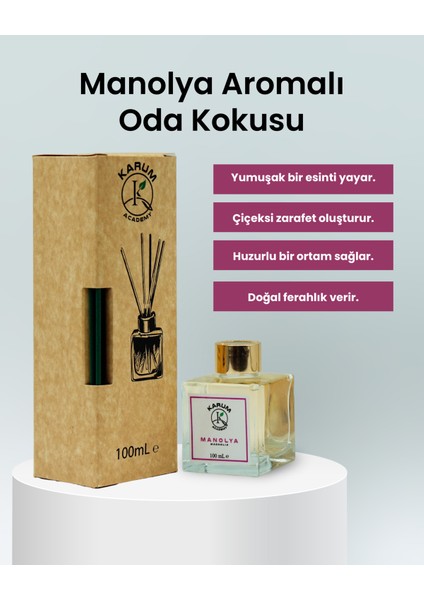 Manolya (Doğadan Ilham Alan Ferahlık) Çubuklu Kare Oda Kokusu 100ML