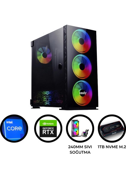 Gta 18X I5 14400F 32GB Ddr5 1tb M.2 Nvme Rtx 5060 8gb 240MM Sıvı Soğutma Oyuncu Masaüstü Bilgisayarı