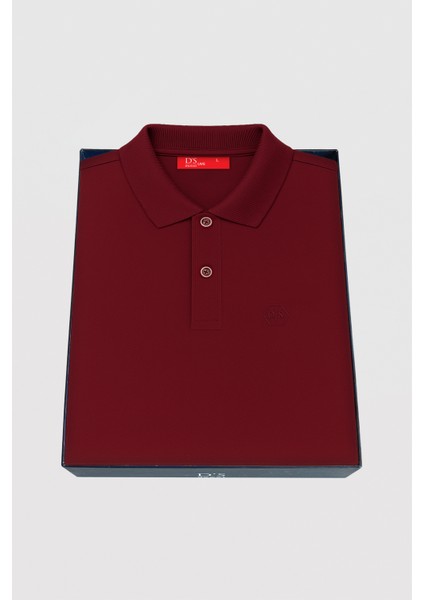 Ds Damat Slim Fit Bordo Kutulu Polo Yaka T-Shirt