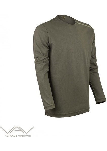 Vav Baseti-04 Uzun Kol Sweatshirt Haki M