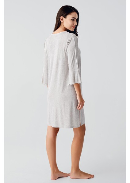 Düğmeli Uzun Kollu Kısa Esnek Viskoz Hamile Gecelik 16107 indirimleri