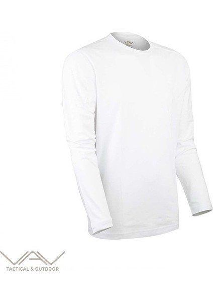 Vav Baseti-04 Uzun Kol Sweatshirt Beyaz Xs