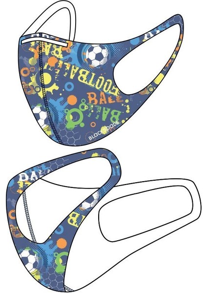 Çocuk Koruyucu Maske Futbol Desen S2