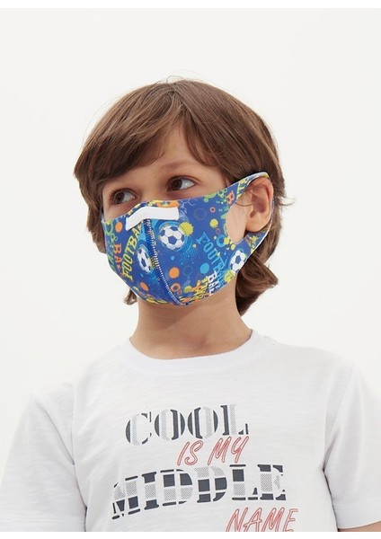 Çocuk Koruyucu Maske Futbol Desen S2