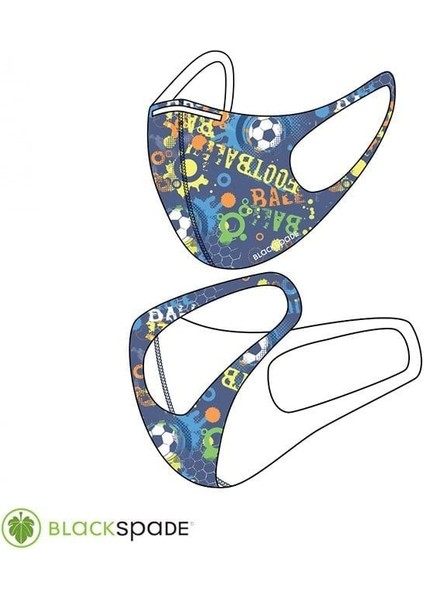 Çocuk Koruyucu Maske Futbol Desen S2