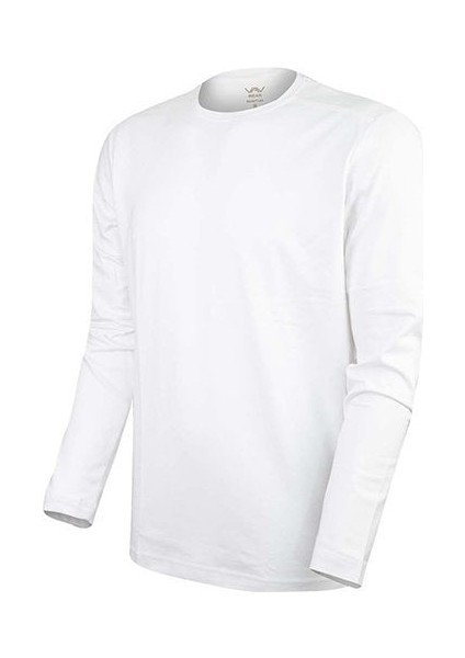 Vav Baseti-04 Uzun Kol Sweatshirt Beyaz M fırsatları
