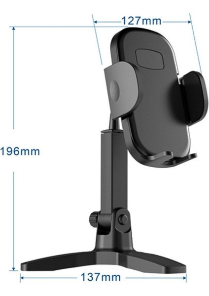 Masaüstü Telefon Standı 360 Derece Dönebilen Başlıklı Ayaklı Telefon Tripodu