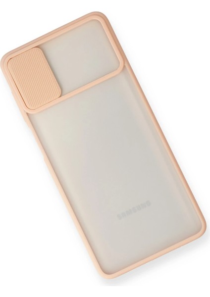 Samsung Galaxy M51 Kılıf Palm Buzlu Kamera Sürgülü Silikon - Pembe Bstmy