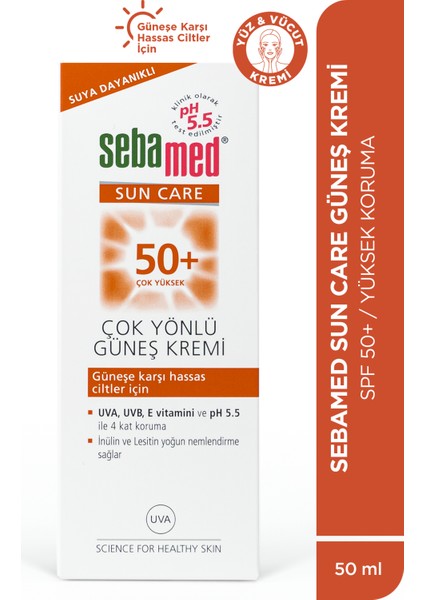 Sun Care 50 Spf Yüksek Koruma Çok Yönlü Güneş Kremi 50 ml X2 Set- Çanta Hediyeli