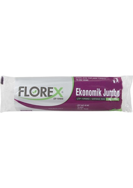 513 Ekonomik Çöp Poşeti Jumbo Boy 80 x 110 cm 10 Adet x 20 Rulo - Siyah