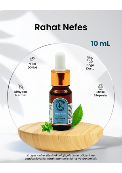 Aromaterapi-Sinerji %100 Doğal Cam Damlalıklı Rahat Nefes Buhurdanlık Difüzör 10ML