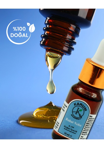 Aromaterapi-Sinerji %100 Doğal Cam Damlalıklı Rahat Nefes Buhurdanlık Difüzör 10ML