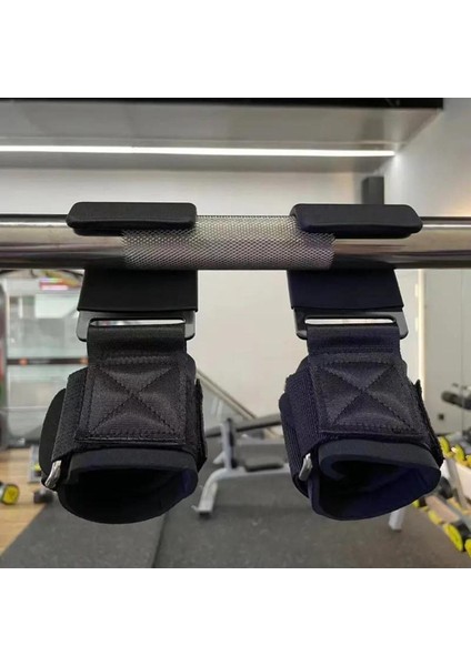 2 Adet Ağırlık Kaldırma Kancası Tutma Yardımcısı Bar Fitness Bilekliği Lifting Hooks Straps