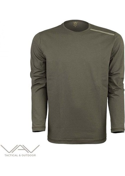 Vav Baseti-04 Uzun Kol Sweatshirt Haki S indirimleri