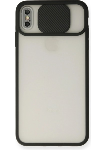 Iphone Xs Max Kılıf Palm Buzlu Kamera Sürgülü Silikon - Siyah Bstmy