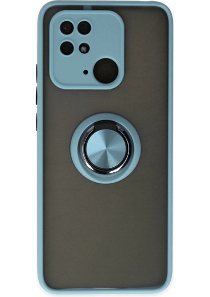 Xiaomi Poco C40 Kılıf Montreal Yüzüklü Silikon Kapak - Buz Mavi Bstmy