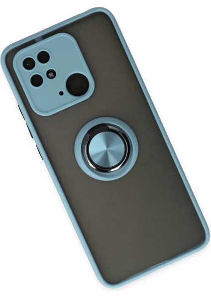 Xiaomi Poco C40 Kılıf Montreal Yüzüklü Silikon Kapak - Buz Mavi Bstmy