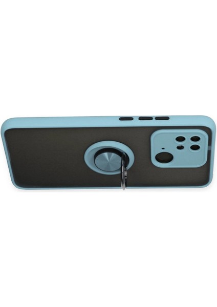 Xiaomi Poco C40 Kılıf Montreal Yüzüklü Silikon Kapak - Buz Mavi Bstmy