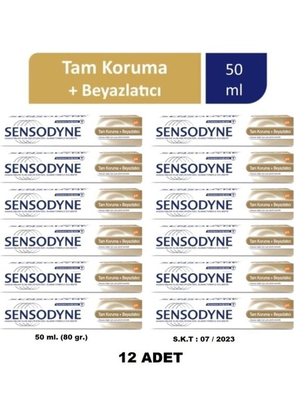 Total Care White. 50 ml Diş Macunu Tam Koruma Beyazlatıcı X12 Adet