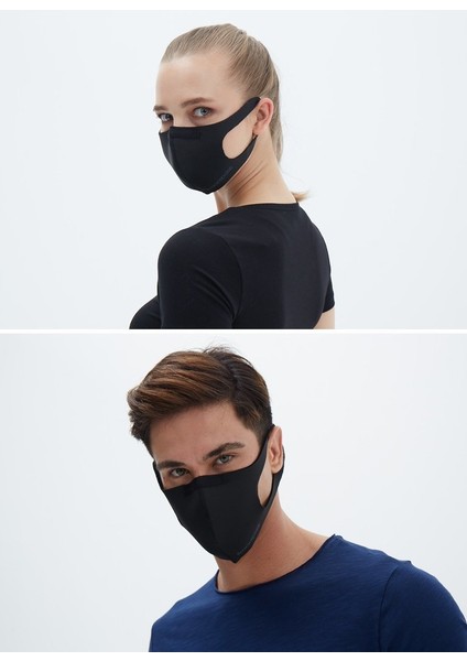 Unisex Koruyucu Maske Siyah S