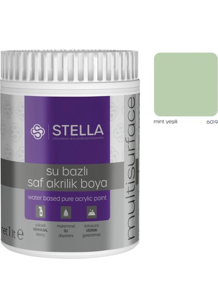 Su Bazlı Saf Akrilik Boya Mint Yeşili RAL-6019