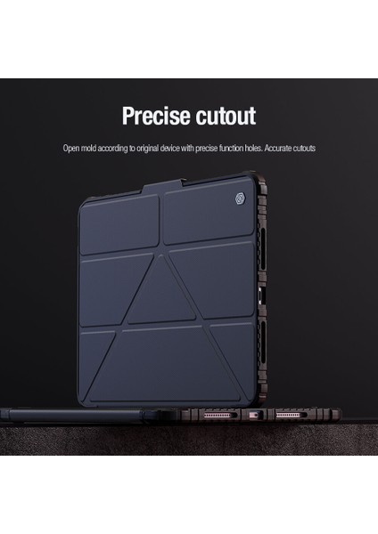 Nillkin Apple iPad Pro 11 M4 2024 Yatay ve Dikey Standlı Darbe Dayanıklı Tablet Kılıfı