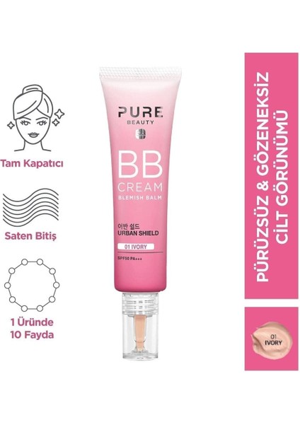 Canlı Bir Görünüm Sağlayan Bb Krem SPF50 Pa+++ Ivory 30ML..TÜM Gün Kalıcı