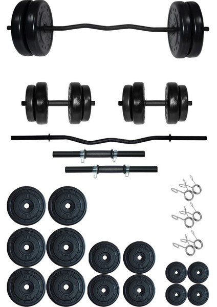 98 kg Z Barlı Halter Seti ve Dambıl Seti Ağırlık Fitness Seti
