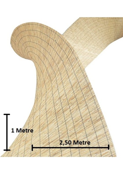 1 Metre x 2,50 Metre Bambu Kamış Hasır Çit Gölgelik