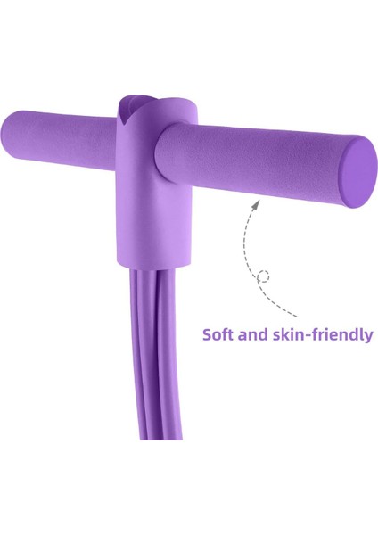 Body Trimmer Direnç Bandı 4 Tüplü Karın Bel Kol Bacak Germe Mekik Çekme Spor Aleti Mor