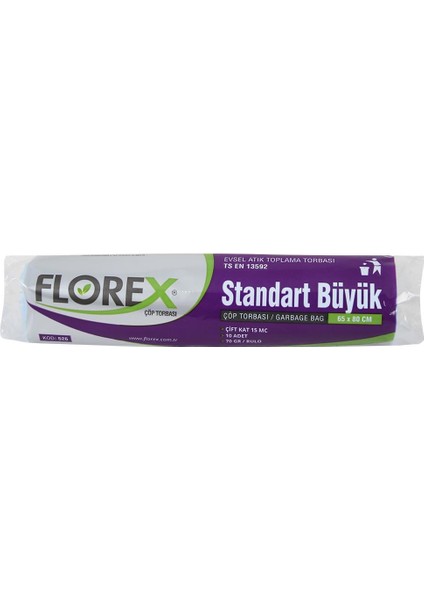 526 Standart Çöp Poşeti Büyük Boy 65 x 80 cm 10 Adet x 50 Rulo - Siyah fiyatları