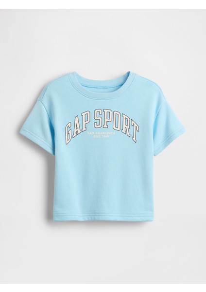 Erkek Bebek Mavi Gap Logo Fransız Havlu Kumaş Grafik Pull-On Şort