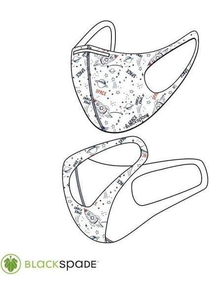 Çocuk Koruyucu Maske Roket Desen S1