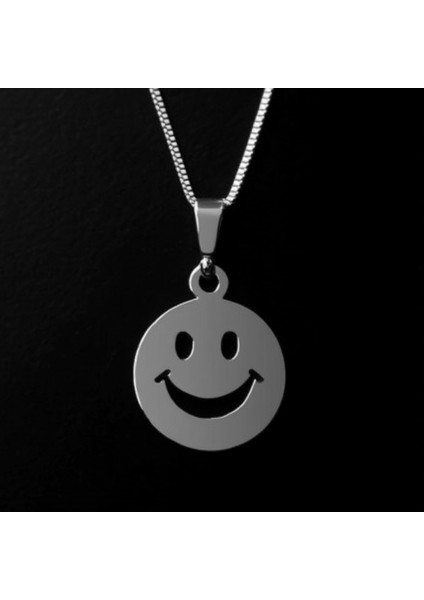 925 Ayar gümüş kolye gülen yüz SM5050