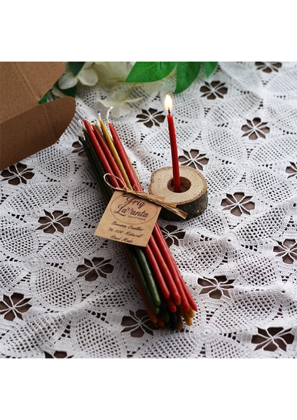 Dilek Tören Ritüel Balmumu Mum 5 Renk 25 Adet Ince 20 cm Boy 4-5 mm Çap indirimleri