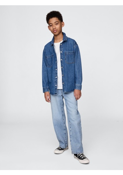 Erkek Çocuk Mavi Ultrasoft Pull-On Baggy Jean Pantolon