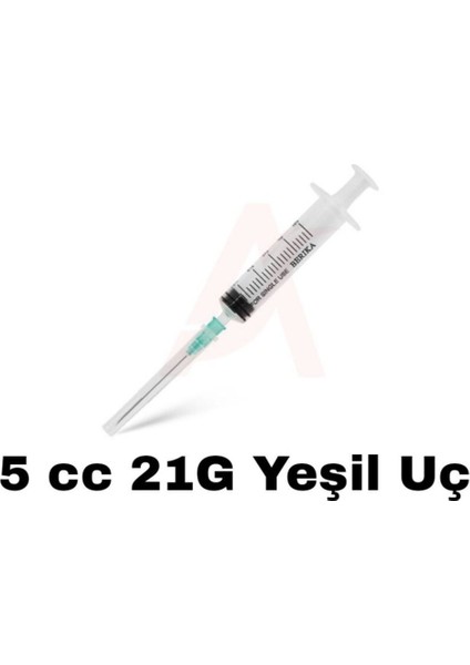 5 cc Enjektör 100 Adet Yeşil Uç