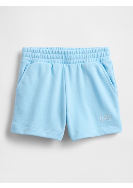 Kız Bebek Mavi Gap Logo Fransız Havlu Kumaşı Pull-On Şort