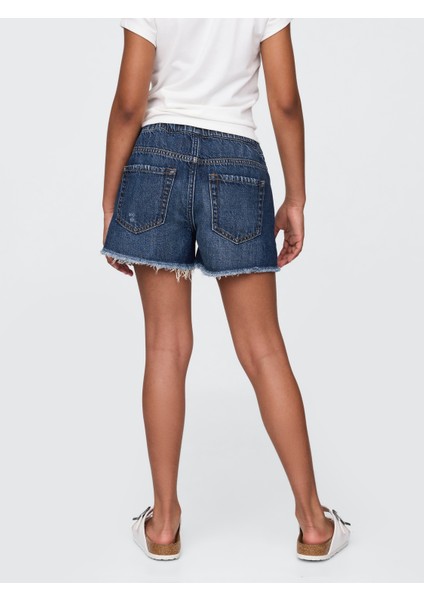 Kız Çocuk Lacivert Low Rise Ultrasoft Stride Relaxed Denim Şort modelleri