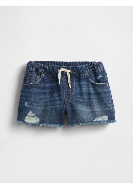 Kız Çocuk Lacivert Low Rise Ultrasoft Stride Relaxed Denim Şort indirimleri