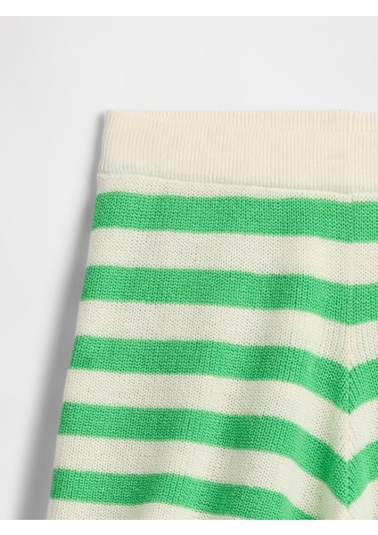 Kız Çocuk Yeşil Örgü Çizgili Şort fiyatları