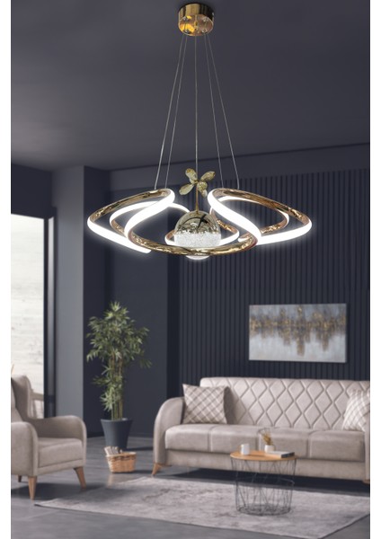 Dron Modern 4 Kol Tek Top Sarkıt Power LED Avize