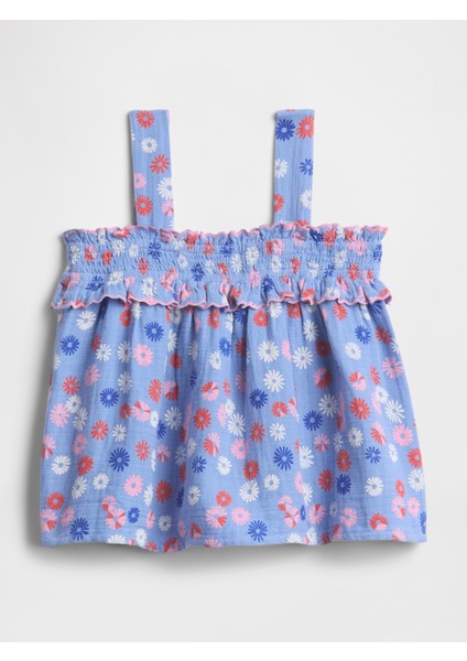 Kız Bebek Açık Mavi Gauze Woven Bluz