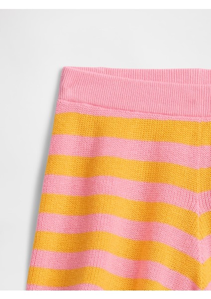Kız Çocuk Turuncu Örgü Çizgili Şort fiyatları