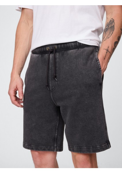 Erkek Koyu Gri Heavyweight Sweat Şort